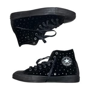 Converse Black Velvet Studded High Tops New, No Box Women’s 10
